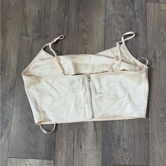 Women's Cream Spaghetti Strap SatinTop Size Large EUC - Picture 2 of 4